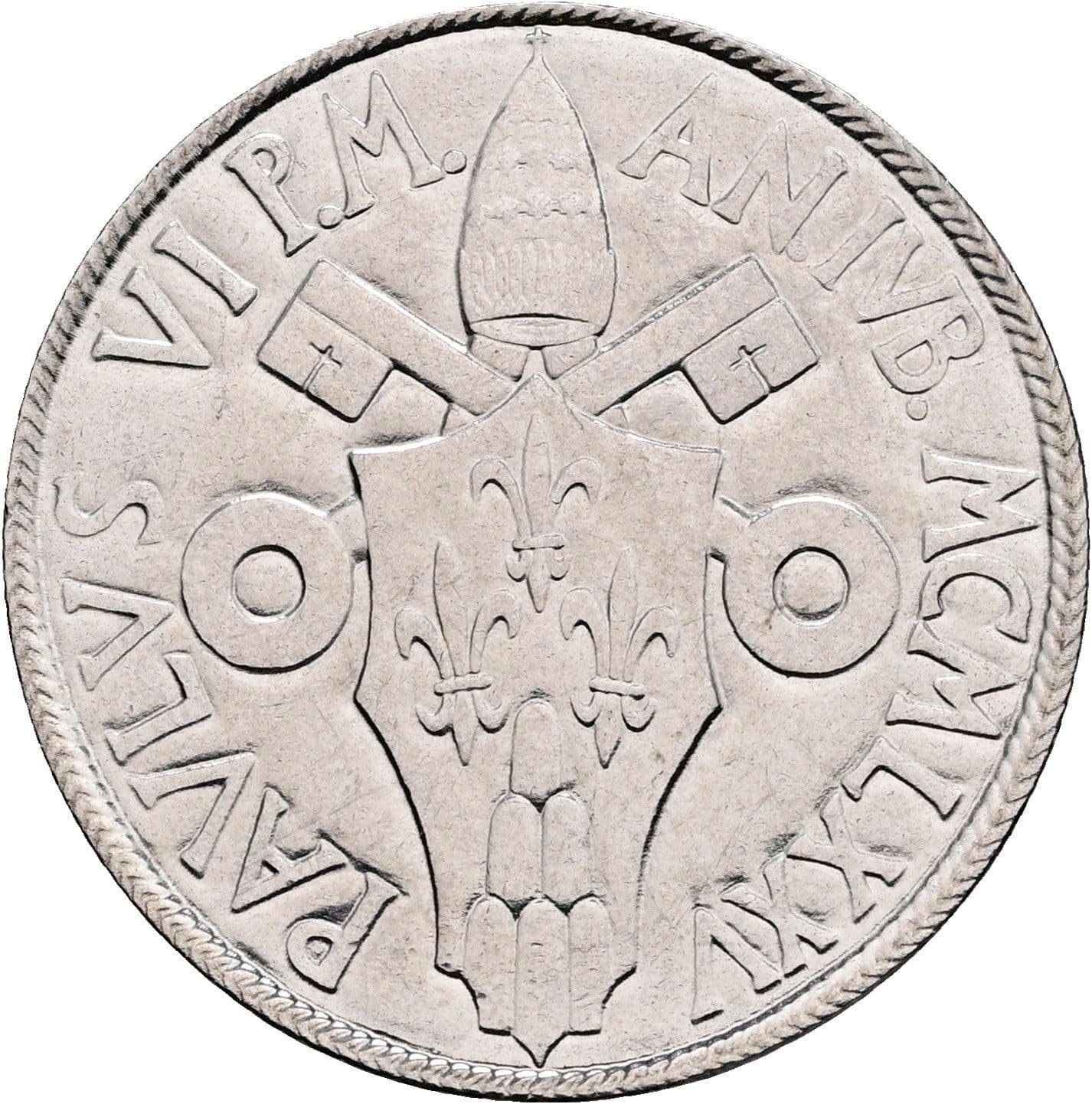 50 Lire Papst Paul VI. 1963-1978 1975 – Rückseite