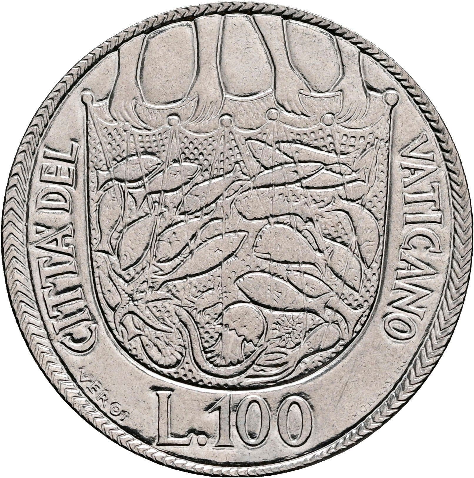 100 Lire Papst Paul VI. 1963-1978 1975 – Rückseite
