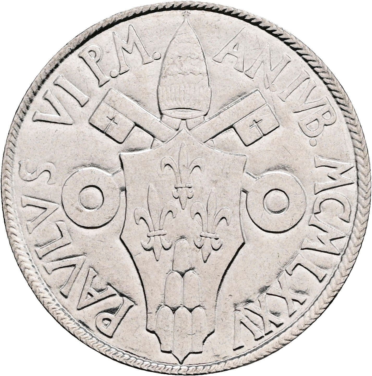 50 Lire Papst Paul VI. 1963-1978 1975 – Rückseite