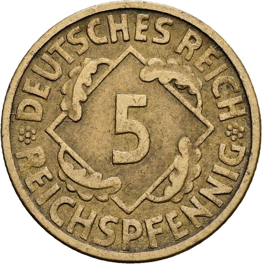 5 Reichspfennig 1925 J – Vorderseite