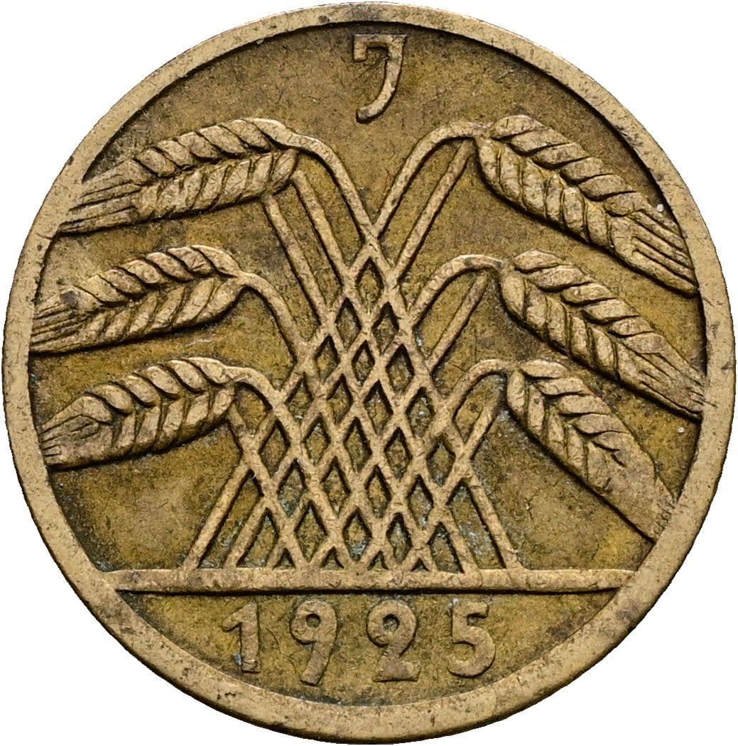 5 Reichspfennig 1925 J – Rückseite