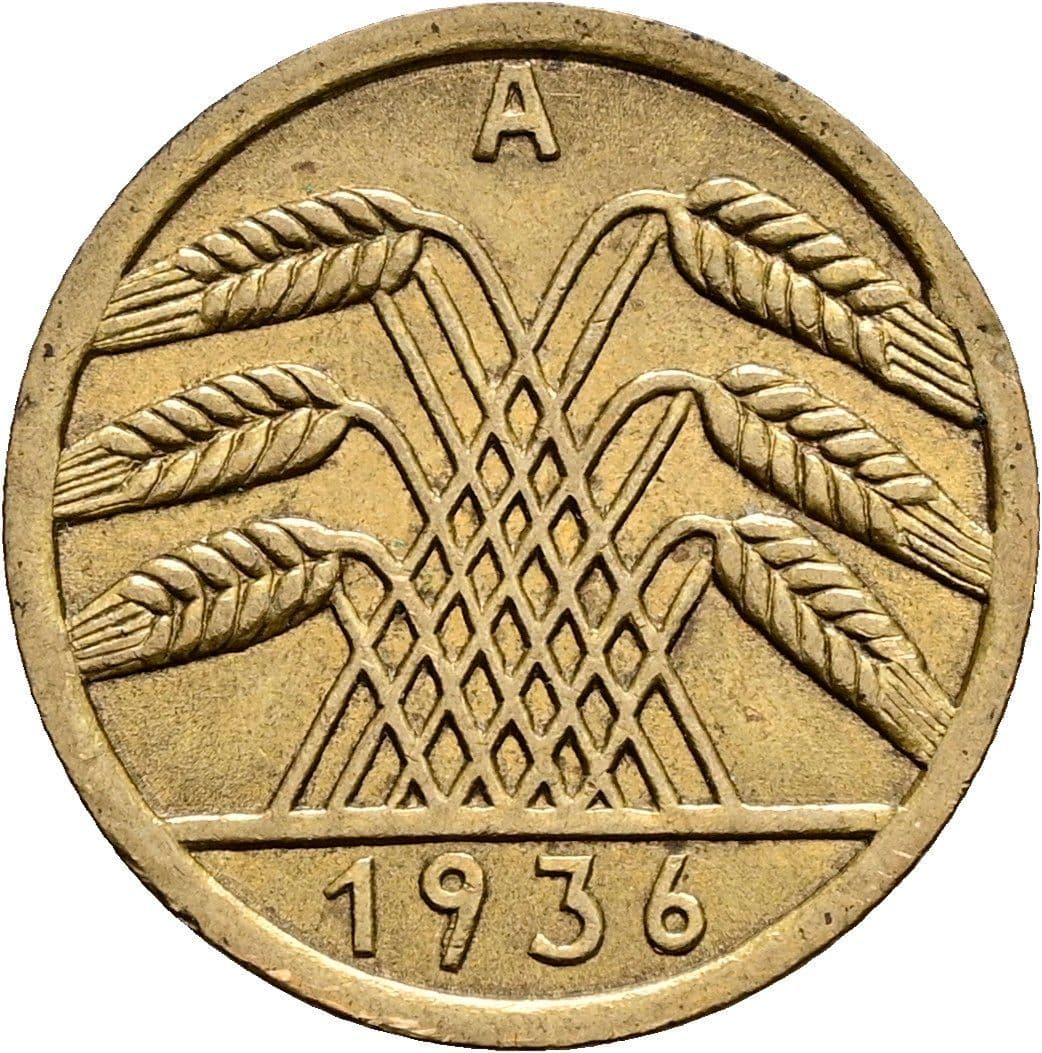 5 Reichspfennig 1936 A – Rückseite
