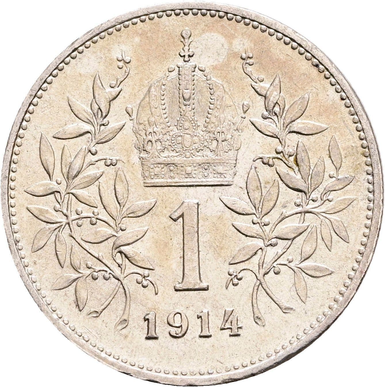1 Krone Franz Joseph I. 1848-1916 1914 – Rückseite