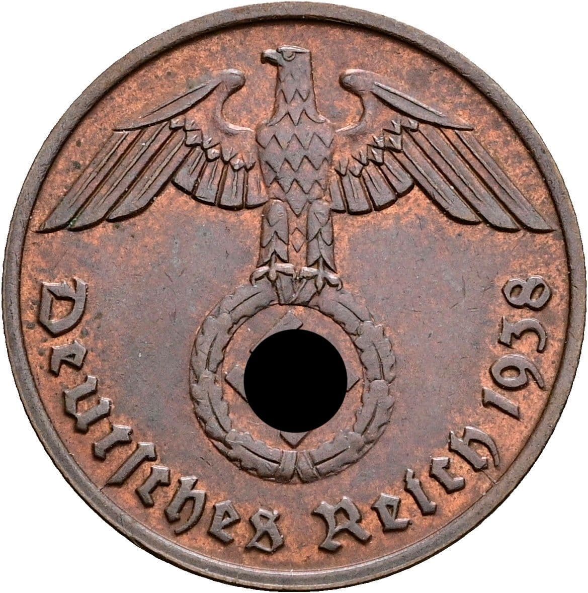 2 Reichspfennig 1938 B – Rückseite