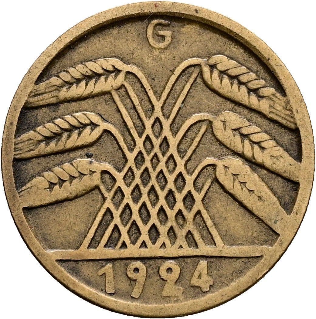 5 Reichspfennig 1924 G – Rückseite