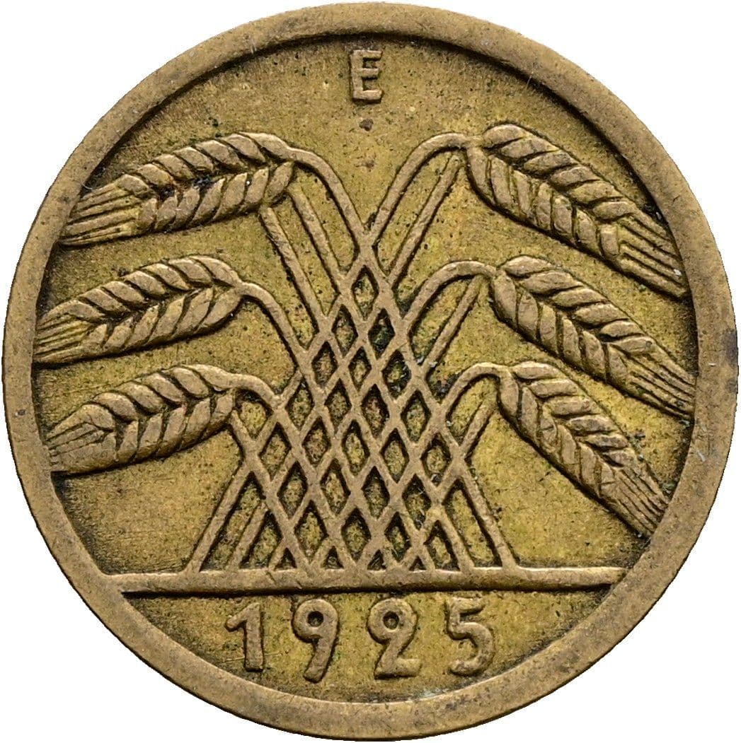 5 Reichspfennig 1925 E – Rückseite
