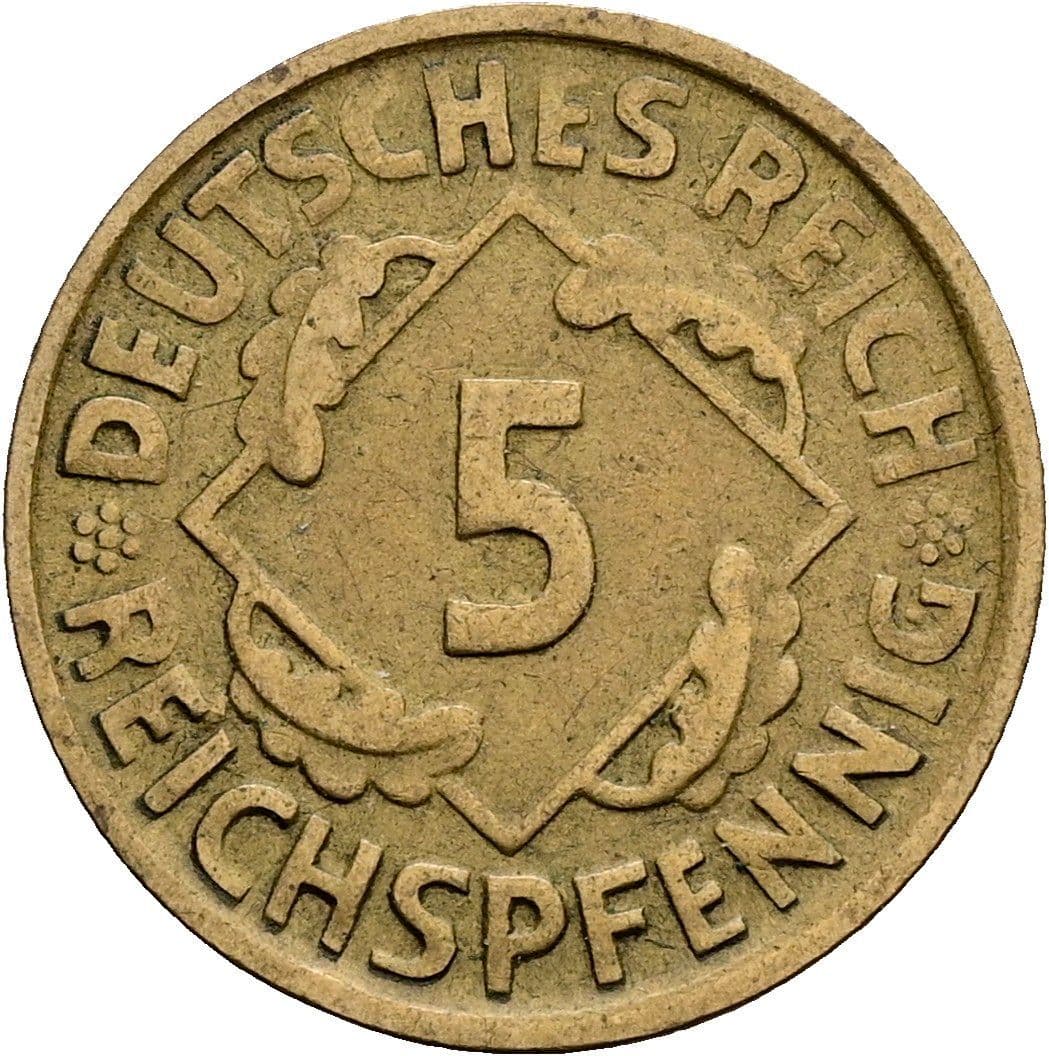 5 Reichspfennig 1925 D – Vorderseite