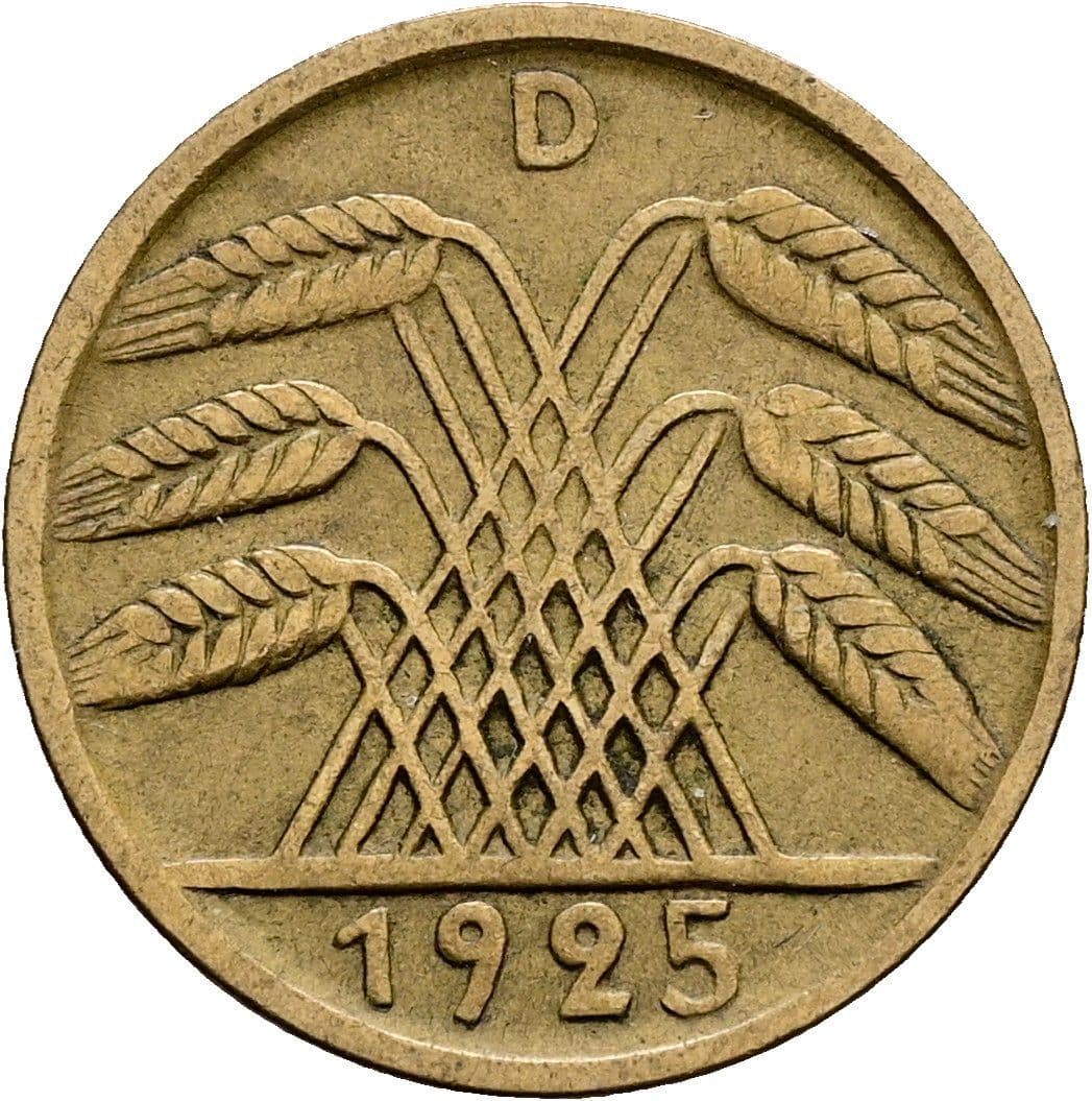 5 Reichspfennig 1925 D – Rückseite