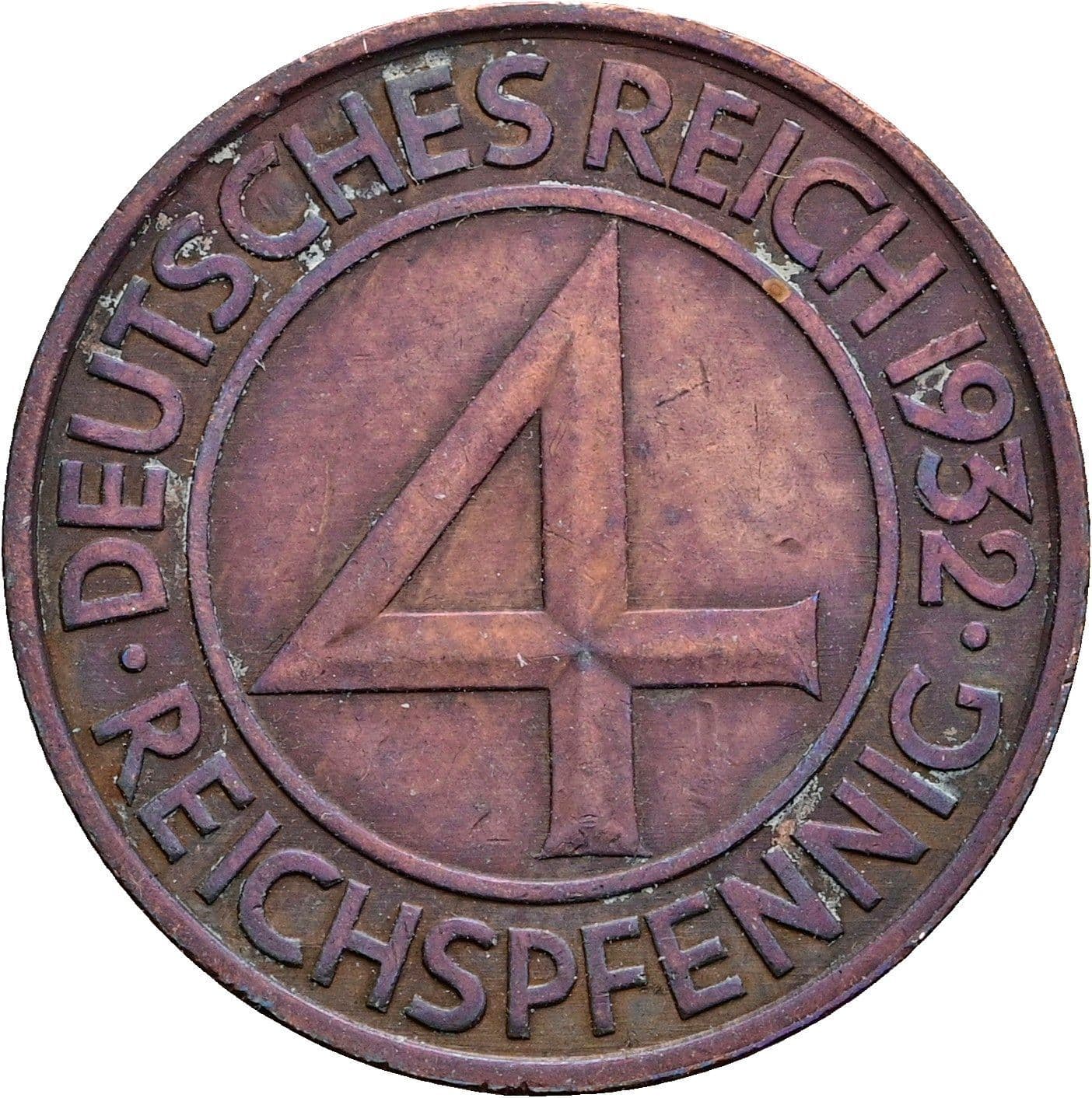 4 Reichspfennig 1932 A – Vorderseite