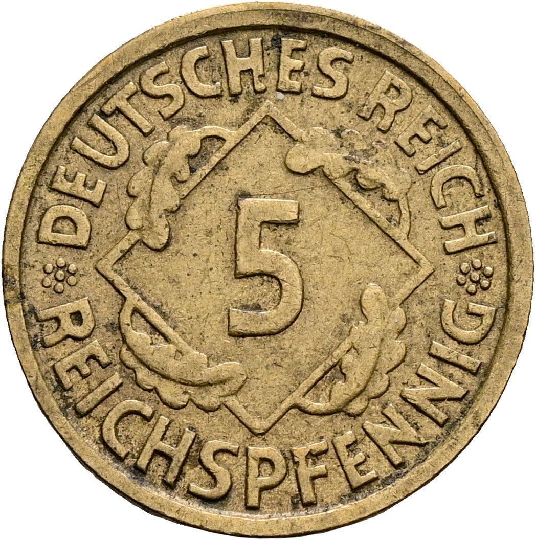 5 Reichspfennig 1935 D – Vorderseite