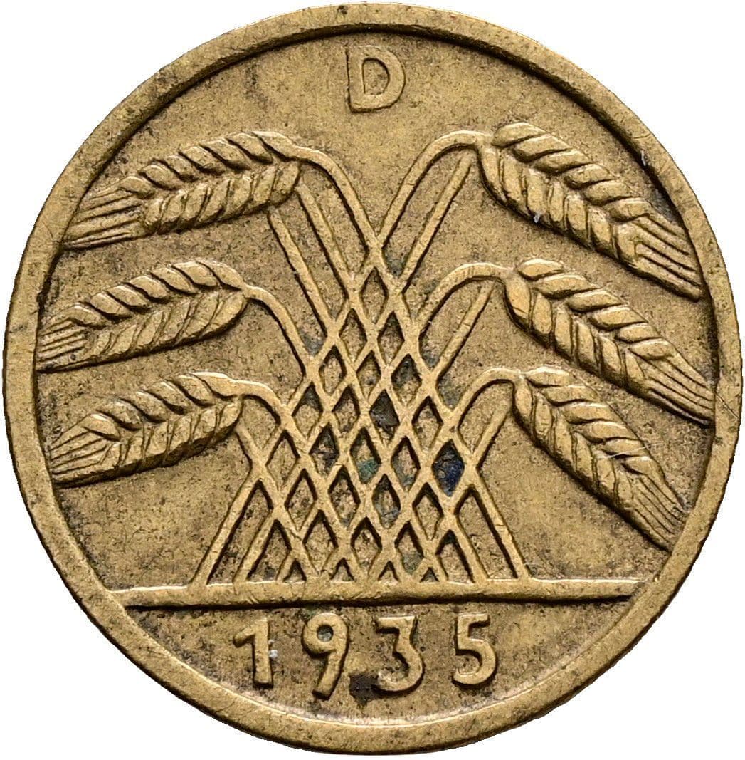 5 Reichspfennig 1935 D – Rückseite