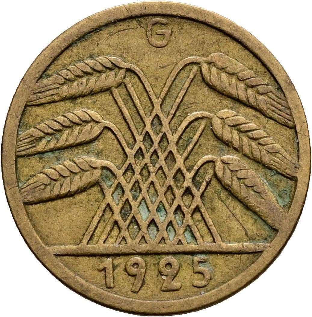 5 Reichspfennig 1925 G – Rückseite
