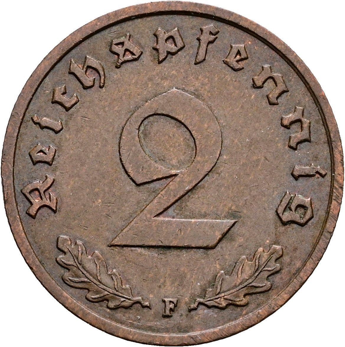 2 Reichspfennig 1938 F – Vorderseite