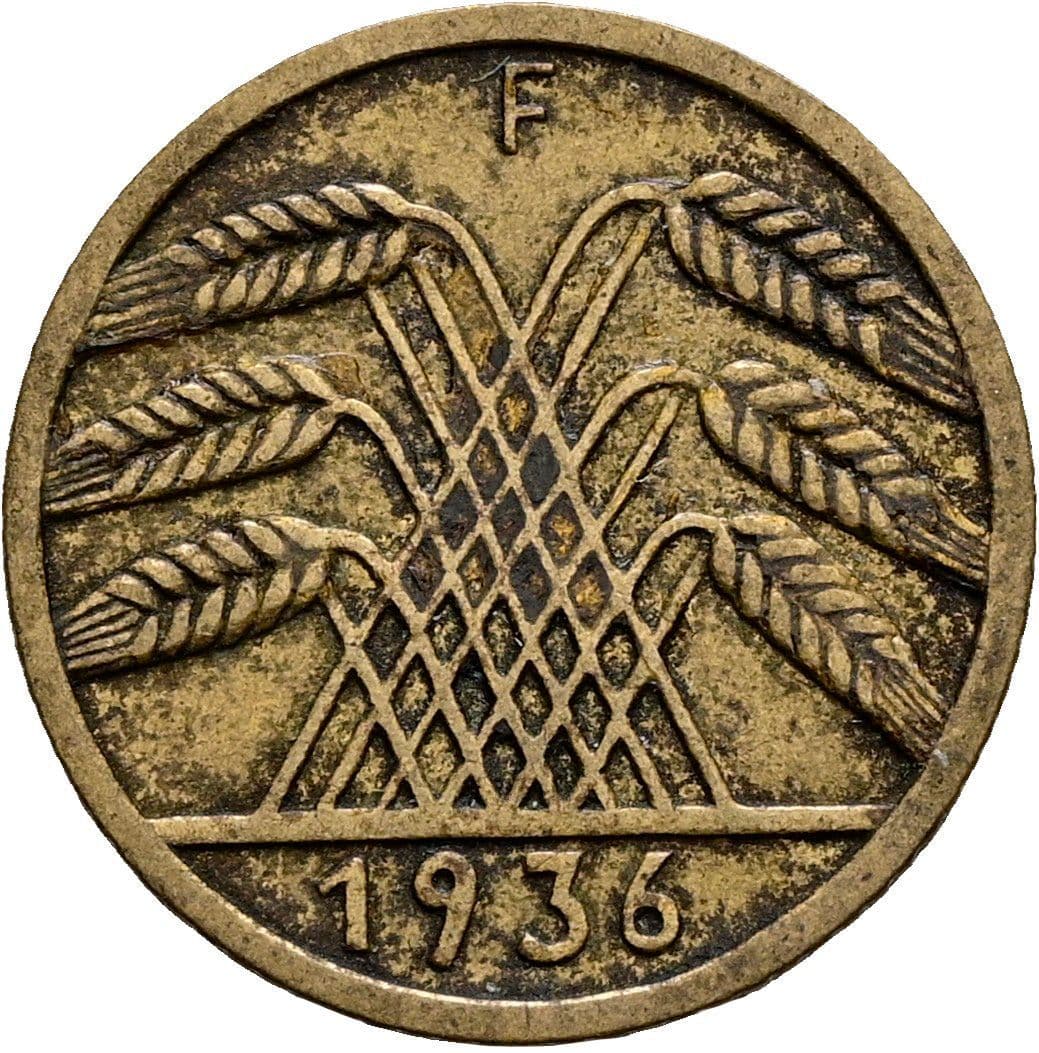 5 Reichspfennig 1936 F – Rückseite
