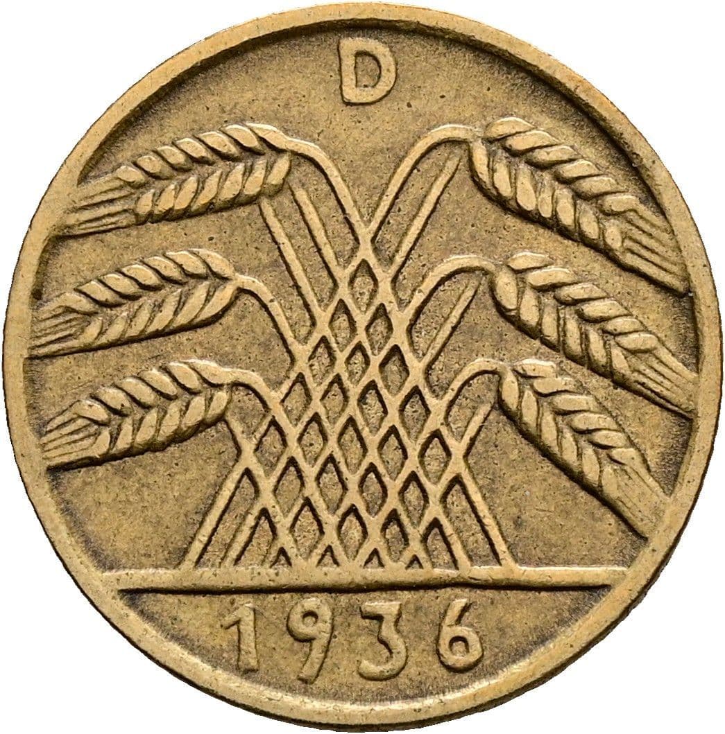 5 Reichspfennig 1936 D – Rückseite