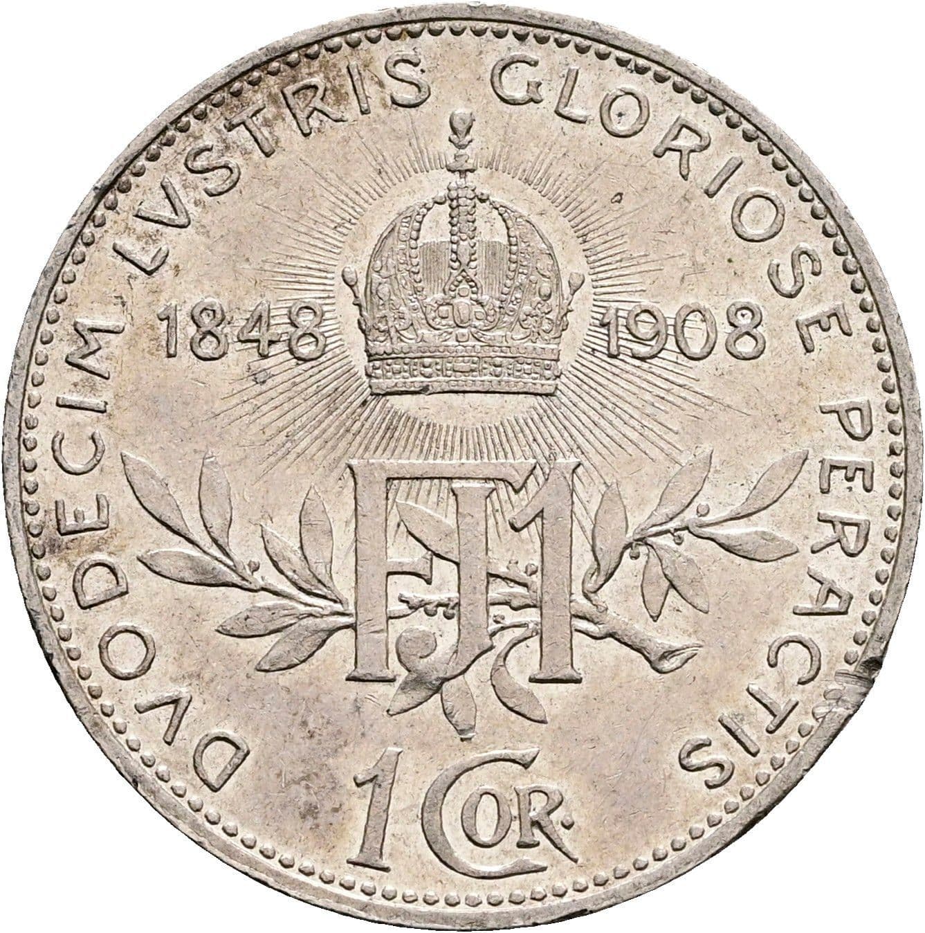 1 Krone Franz Joseph I. 1848-1916 1908 – Rückseite