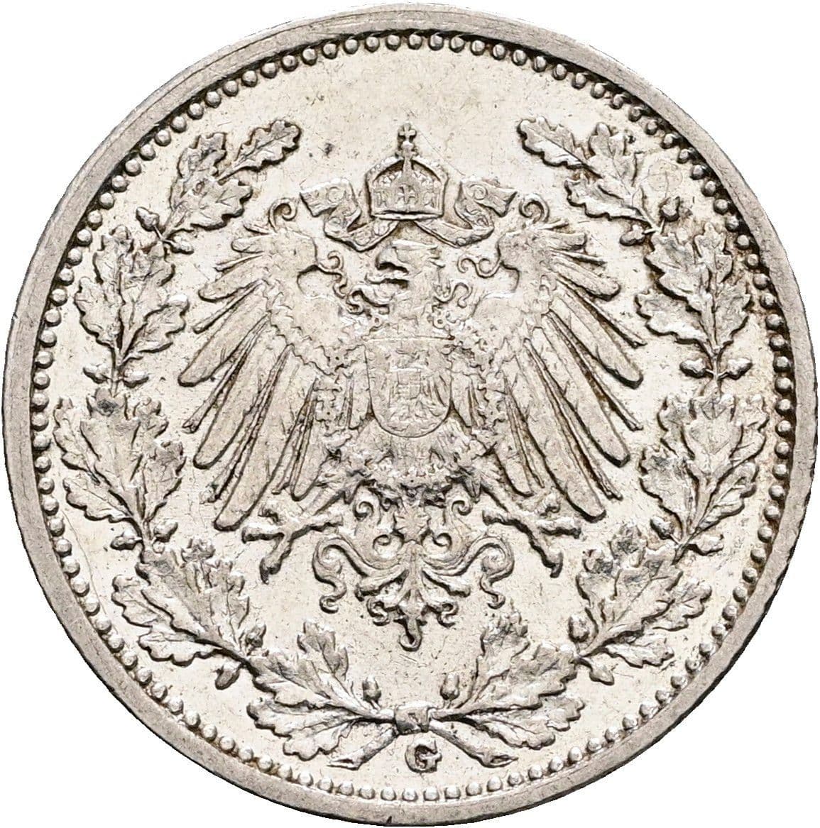 1/2 Mark 1915 G – Rückseite