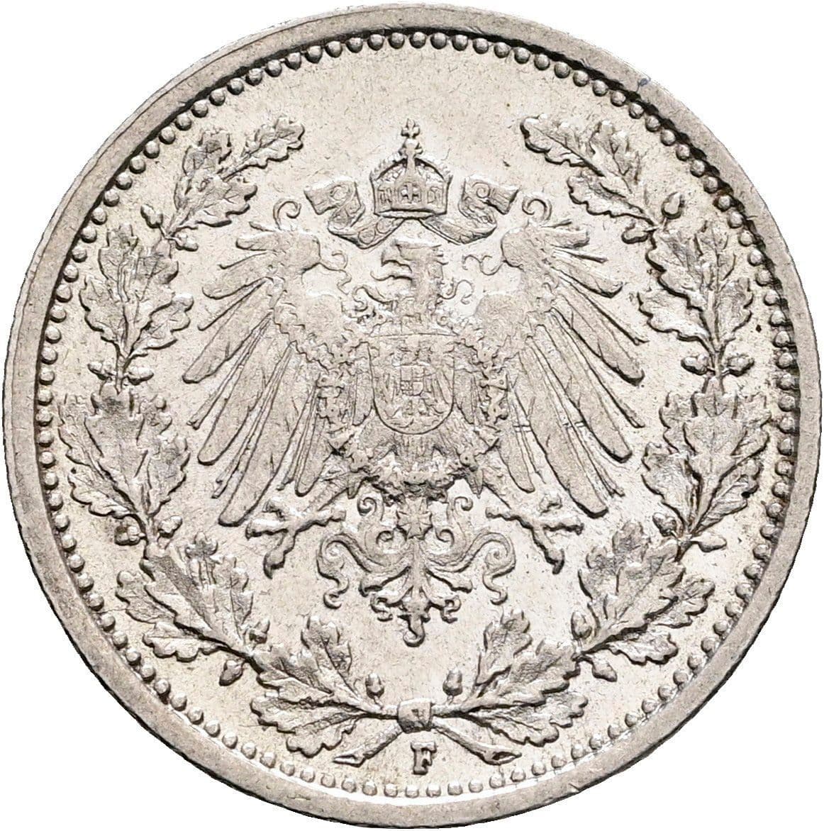 1/2 Mark 1906 F – Rückseite