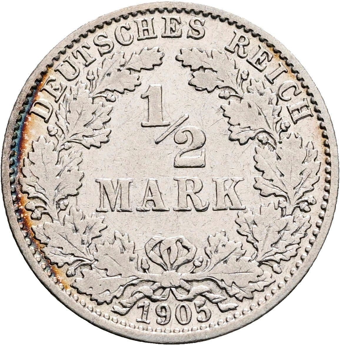 1/2 Mark 1905 E – Vorderseite