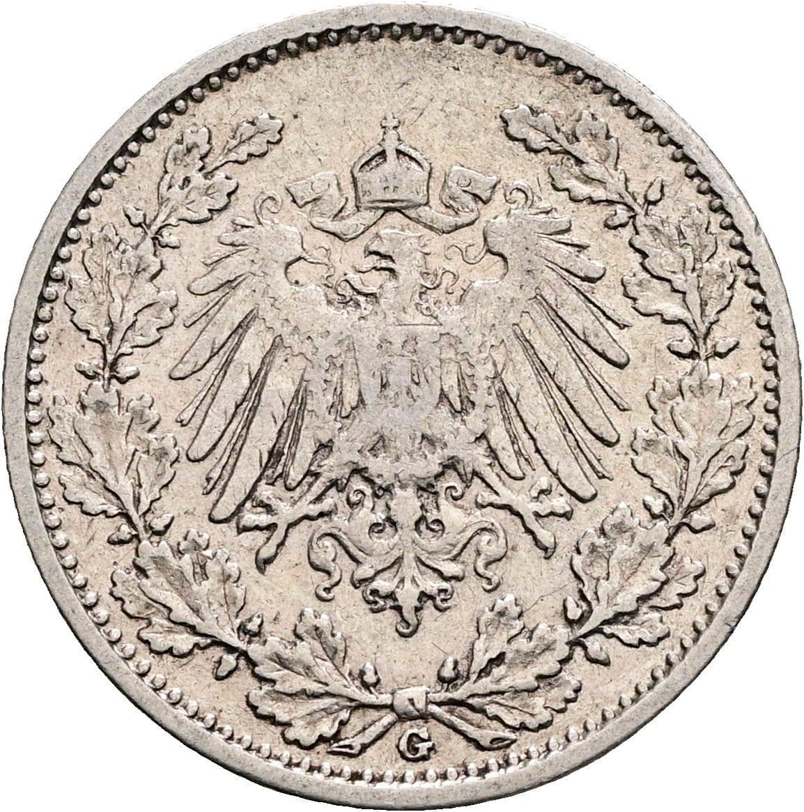 1/2 Mark 1906 G – Rückseite