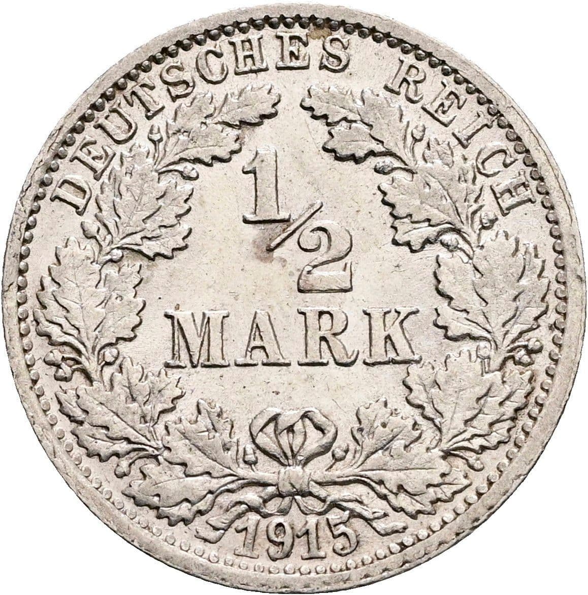 1/2 Mark 1915 F – Vorderseite