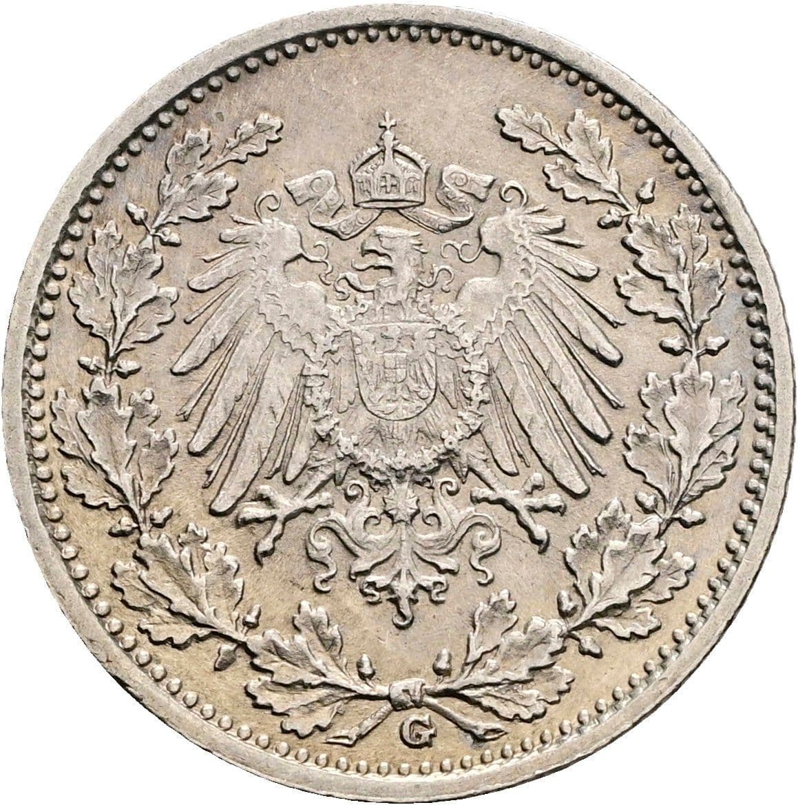1/2 Mark 1916 G – Rückseite