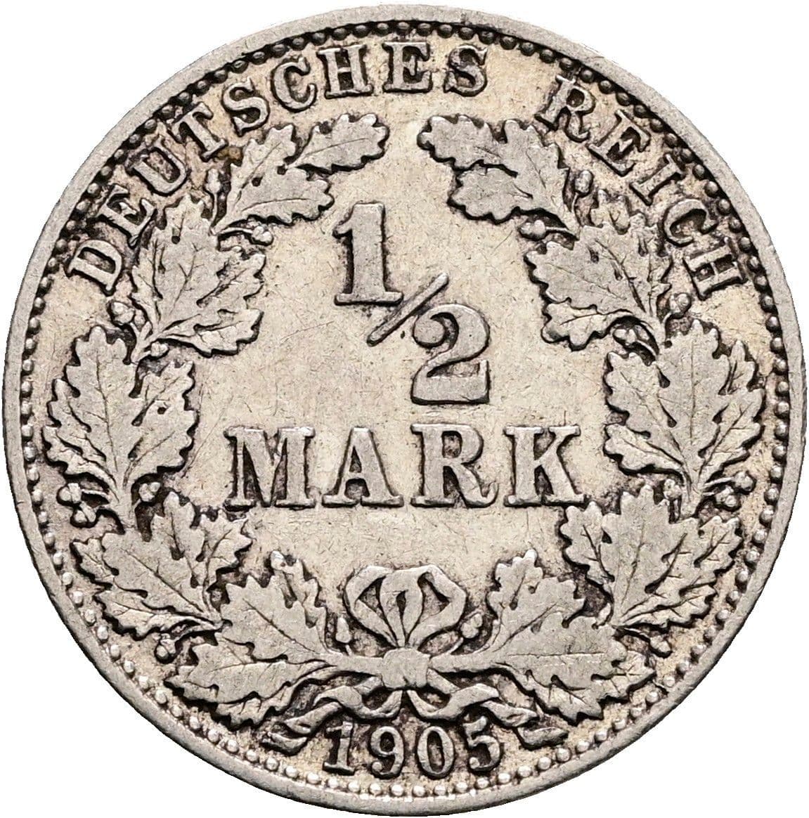 1/2 Mark 1905 G – Vorderseite
