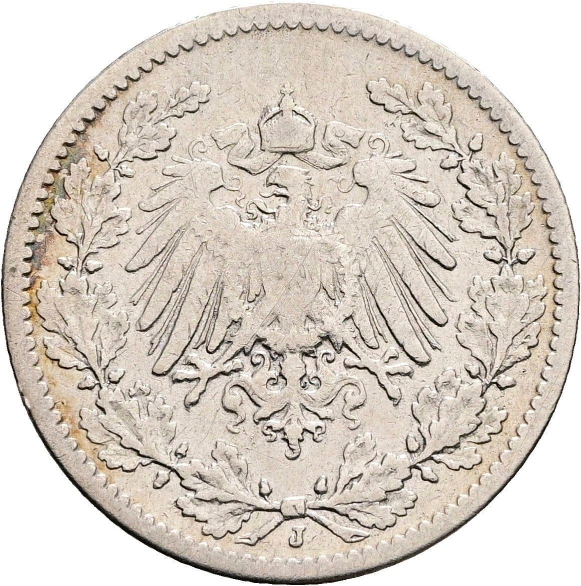 1/2 Mark 1905 J – Rückseite