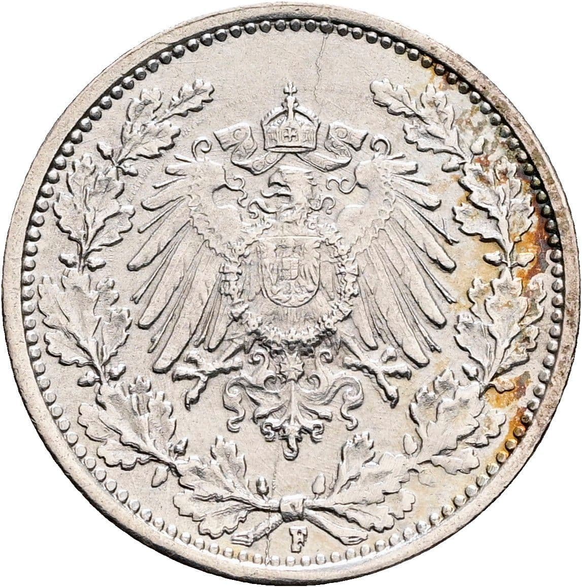 1/2 Mark 1918 F – Rückseite