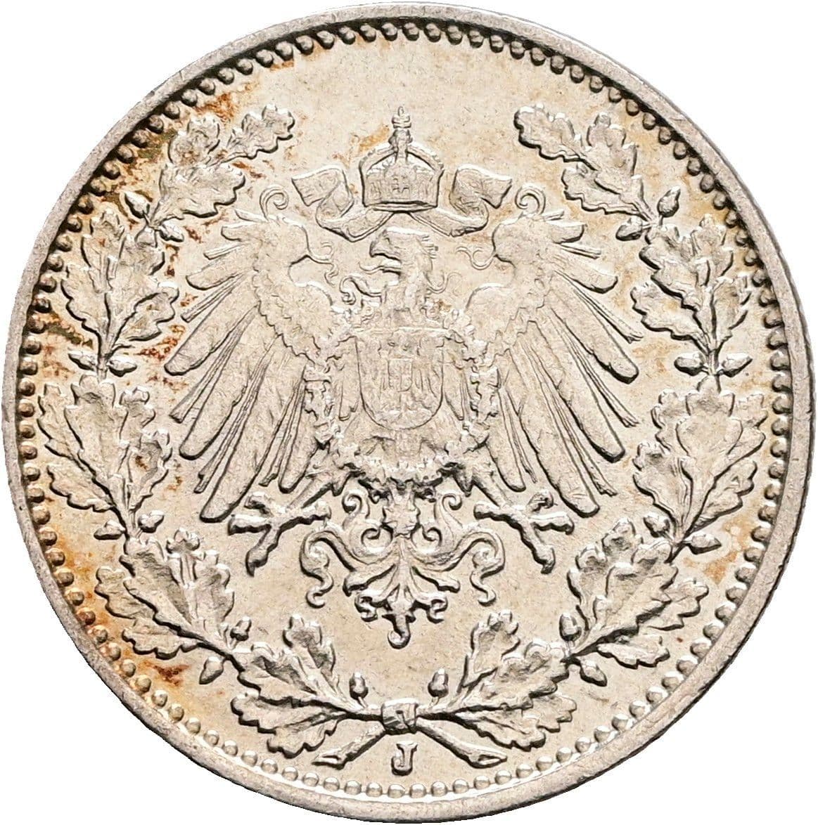1/2 Mark 1916 J – Rückseite
