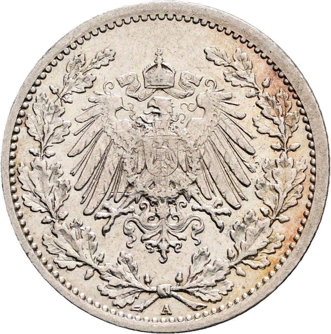 1/2 Mark 1907 A – Rückseite