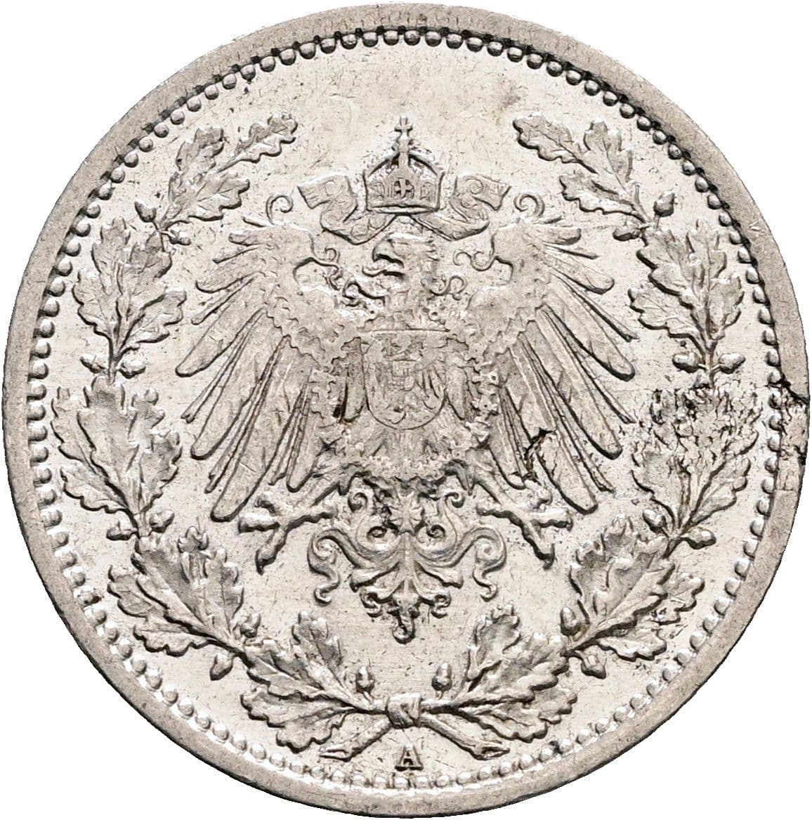 1/2 Mark 1916 A – Rückseite
