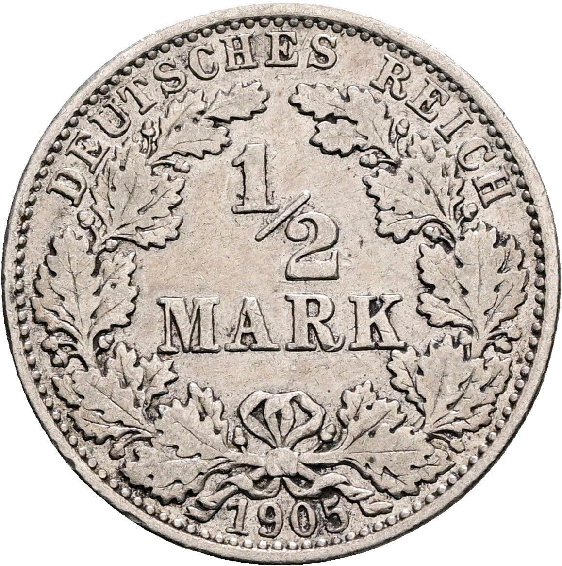 1/2 Mark 1905 E – Vorderseite