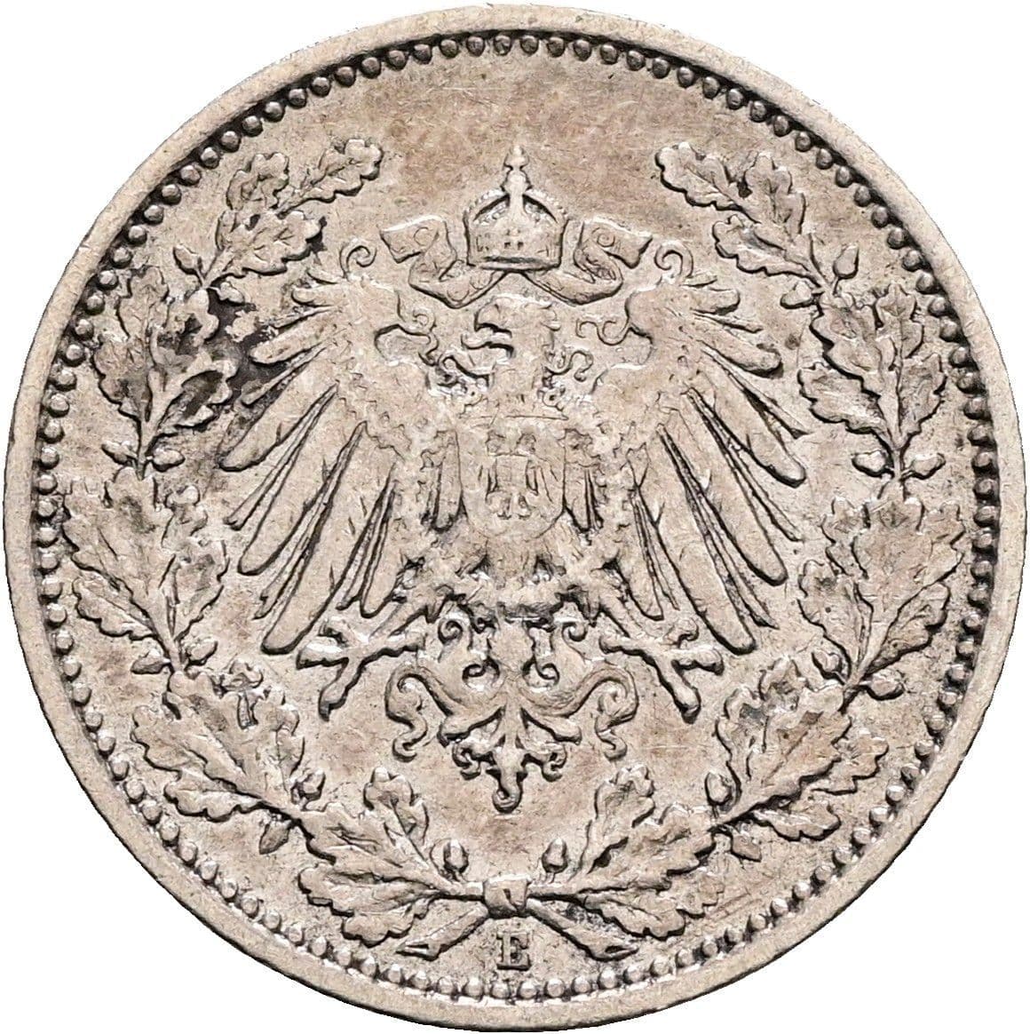 1/2 Mark 1905 E – Rückseite