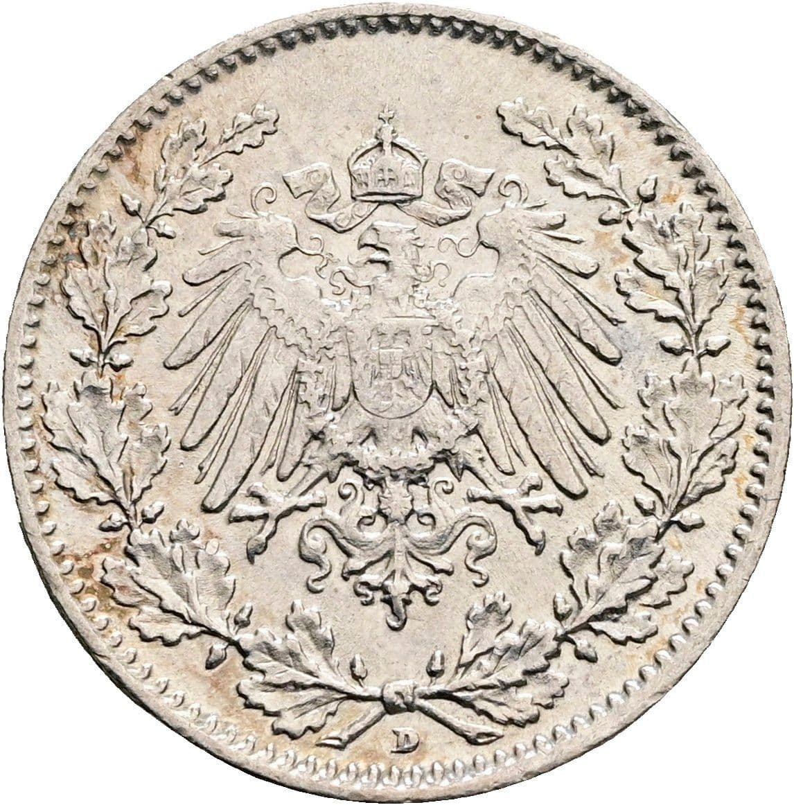 1/2 Mark 1916 D – Rückseite