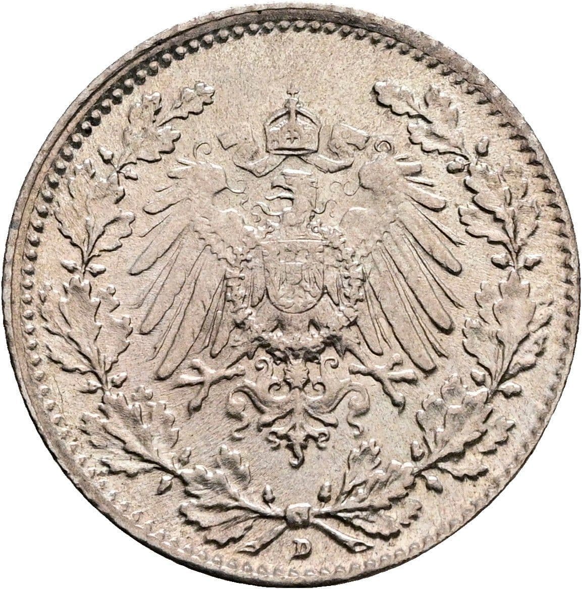 1/2 Mark 1915 D – Rückseite
