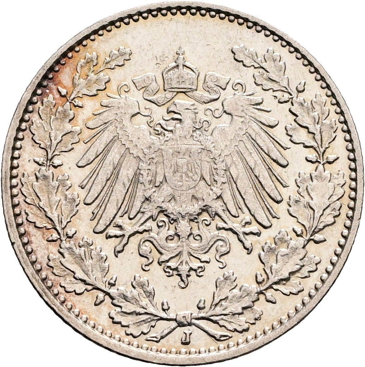 1/2 Mark 1915 J – Rückseite