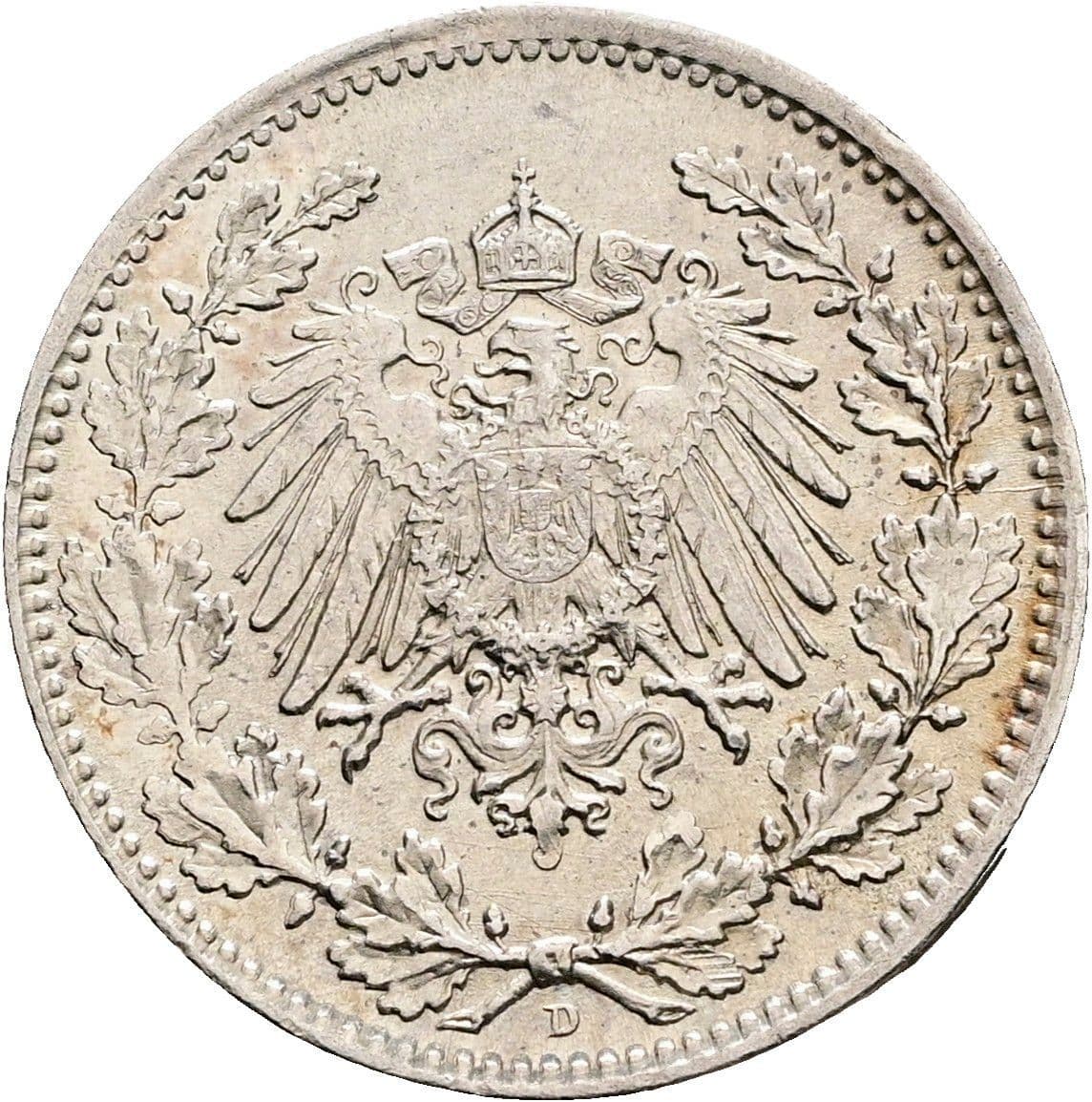 1/2 Mark 1917 D – Rückseite