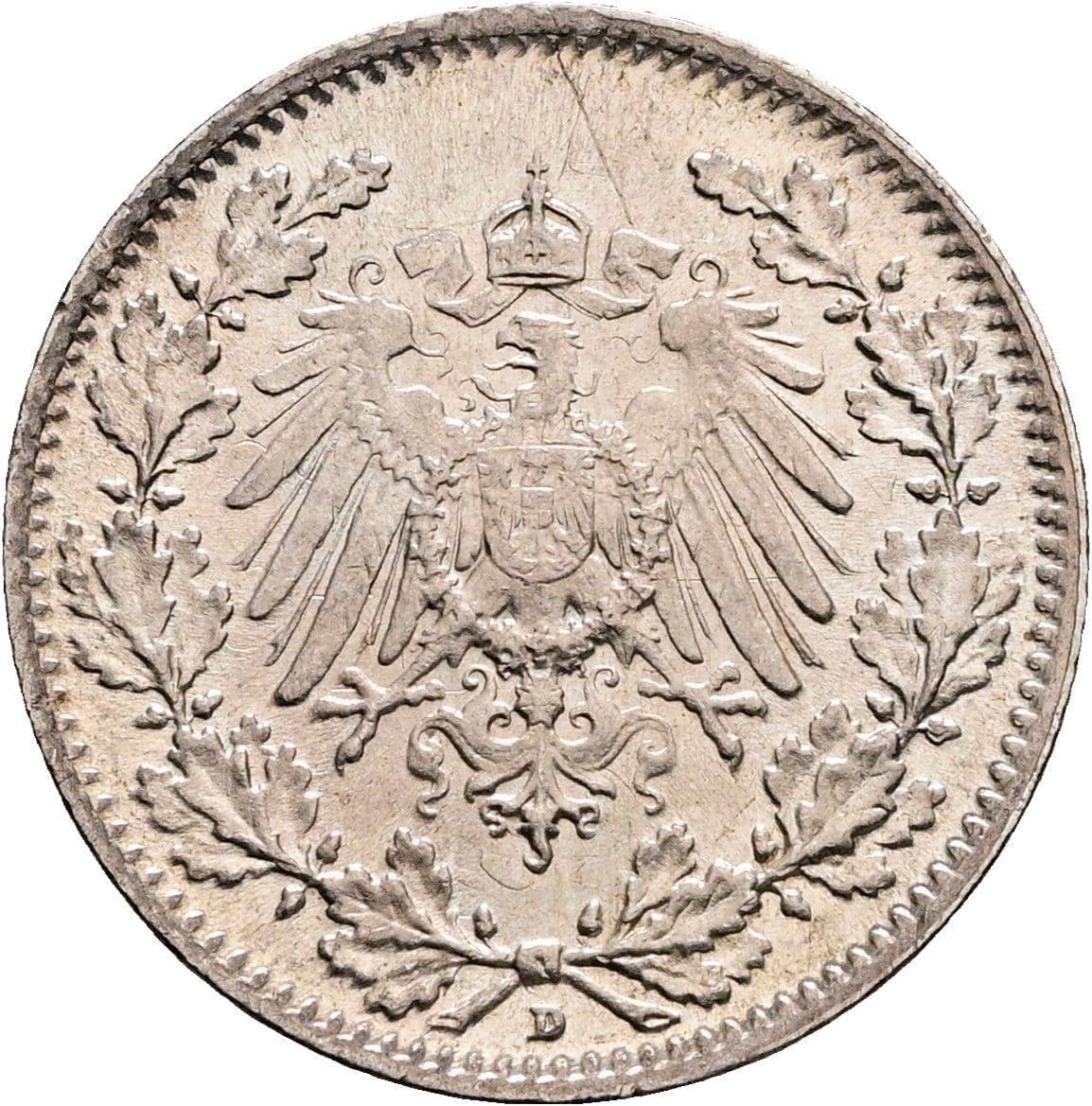 1/2 Mark 1916 D – Rückseite