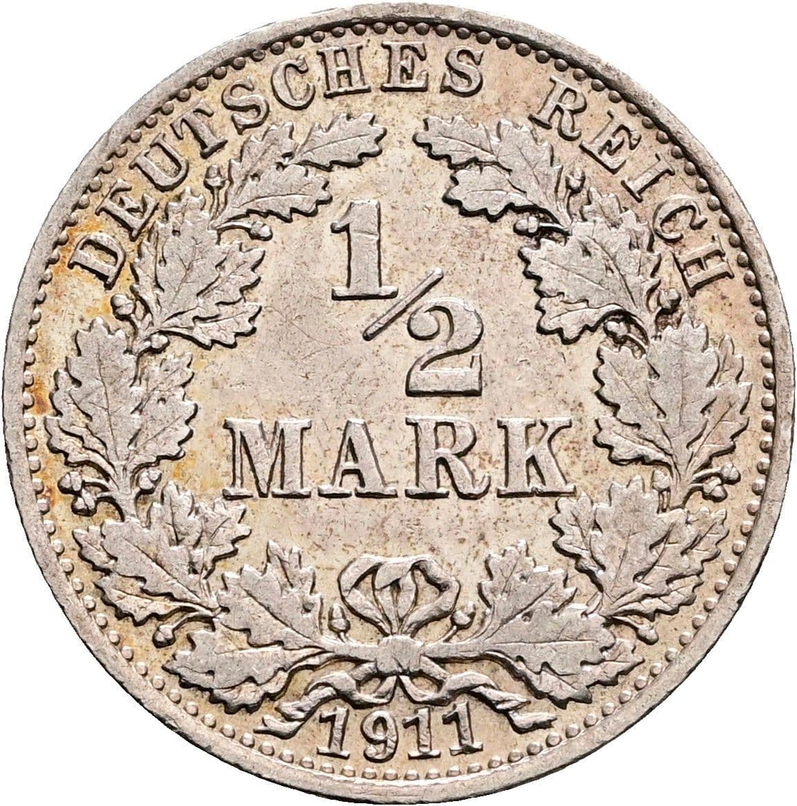 1/2 Mark 1911 A – Vorderseite