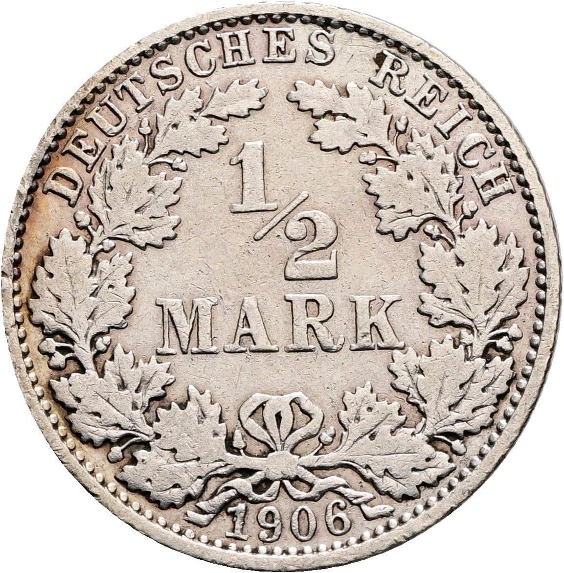 1/2 Mark 1906 E – Vorderseite