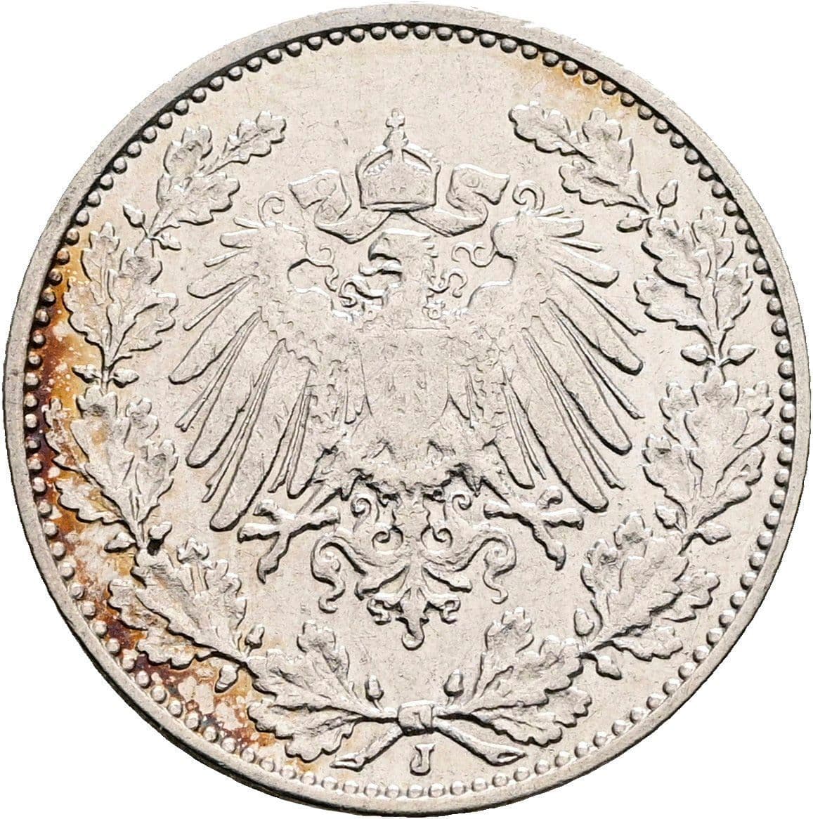 1/2 Mark 1907 J – Rückseite