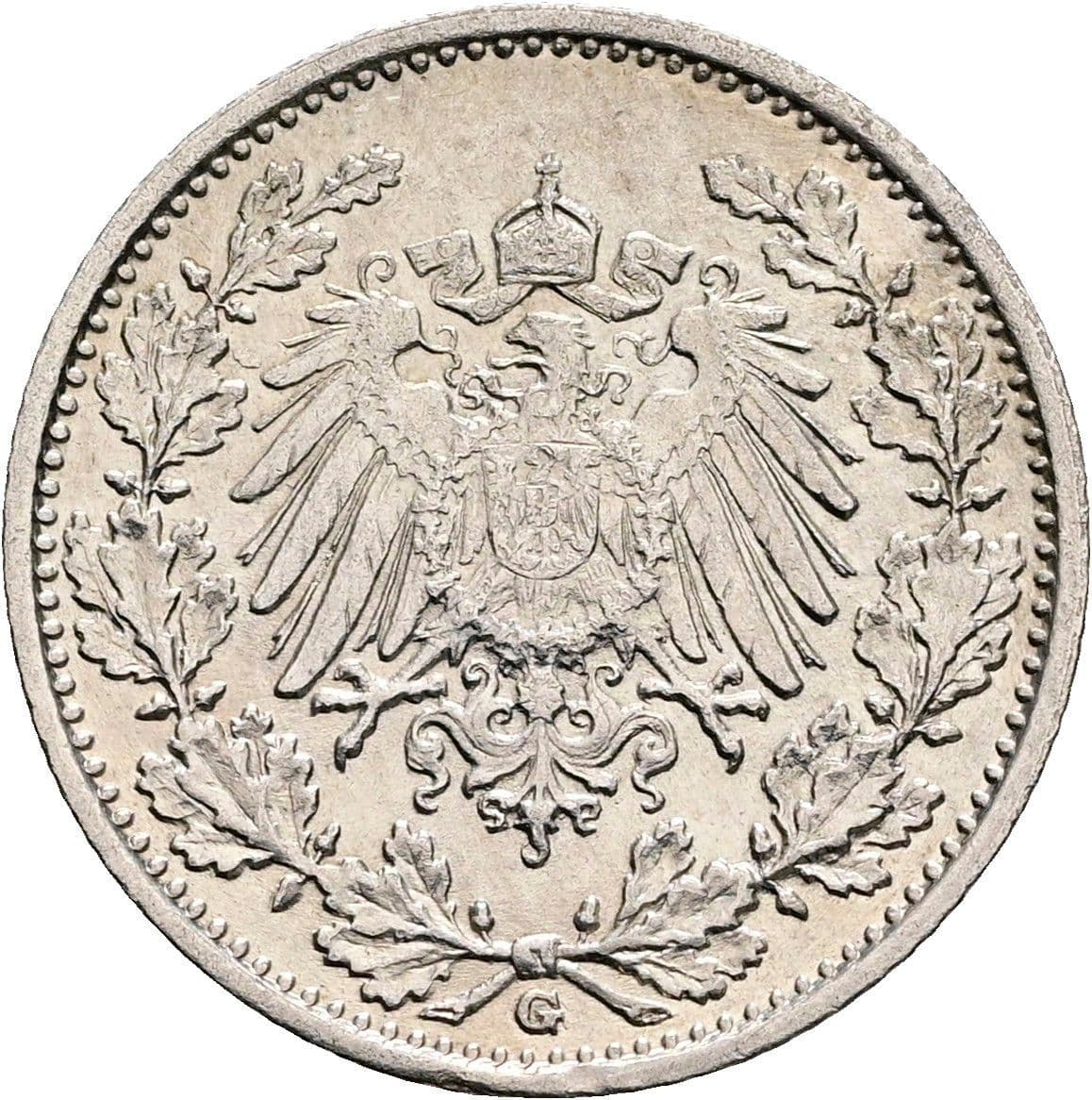 1/2 Mark 1916 G – Rückseite