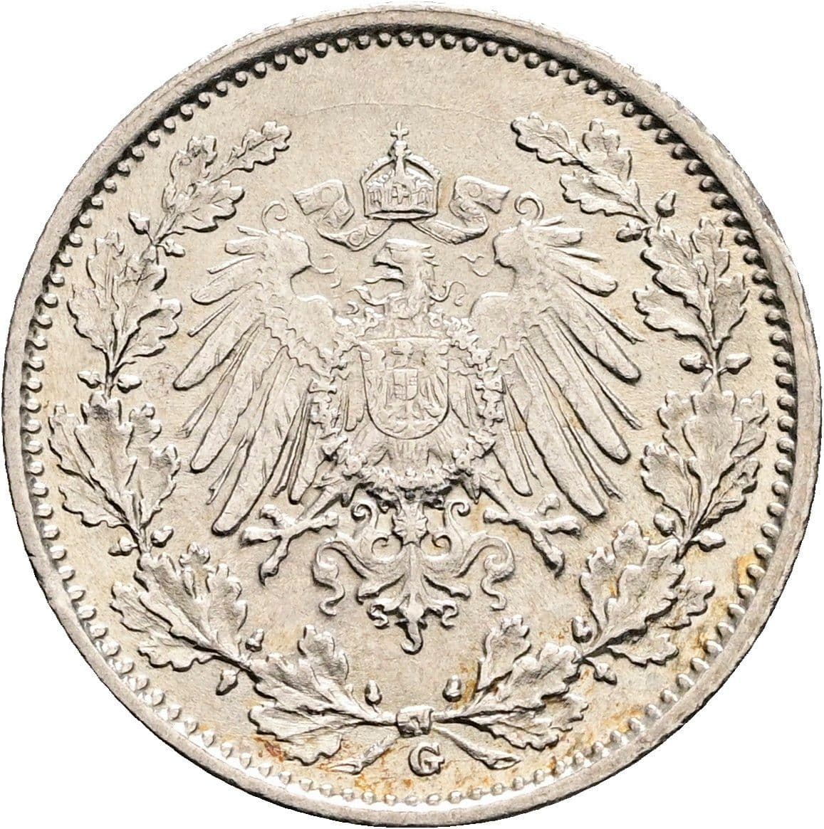 1/2 Mark 1916 G – Rückseite