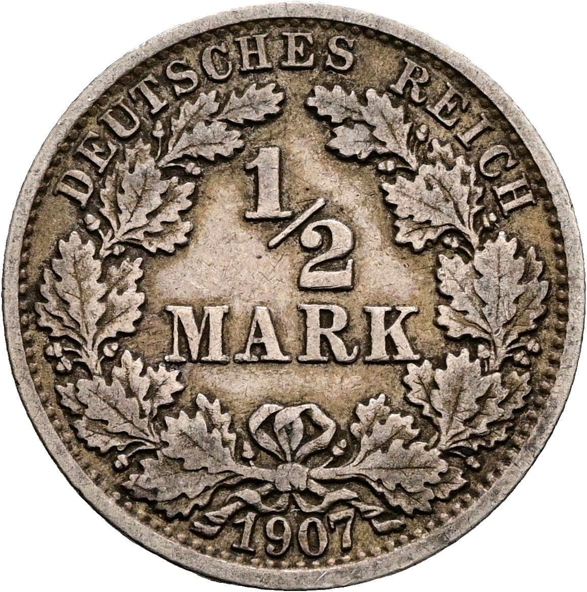 1/2 Mark 1907 F – Vorderseite