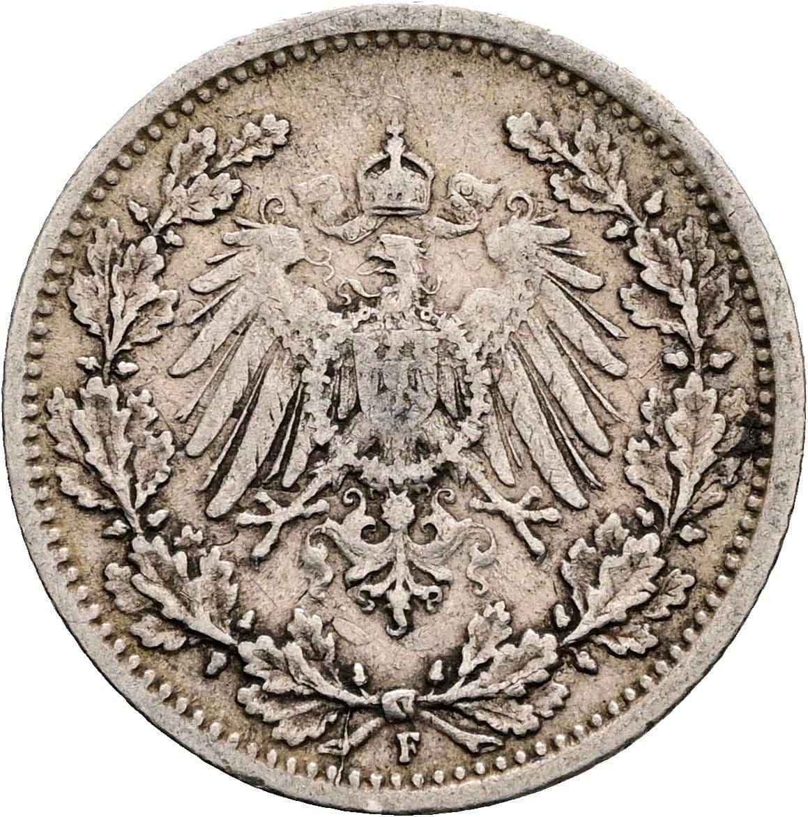 1/2 Mark 1907 F – Rückseite