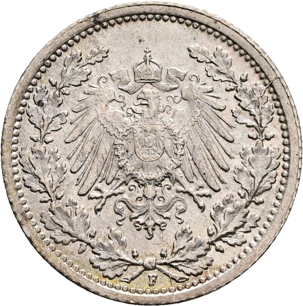 1/2 Mark 1918 F – Rückseite