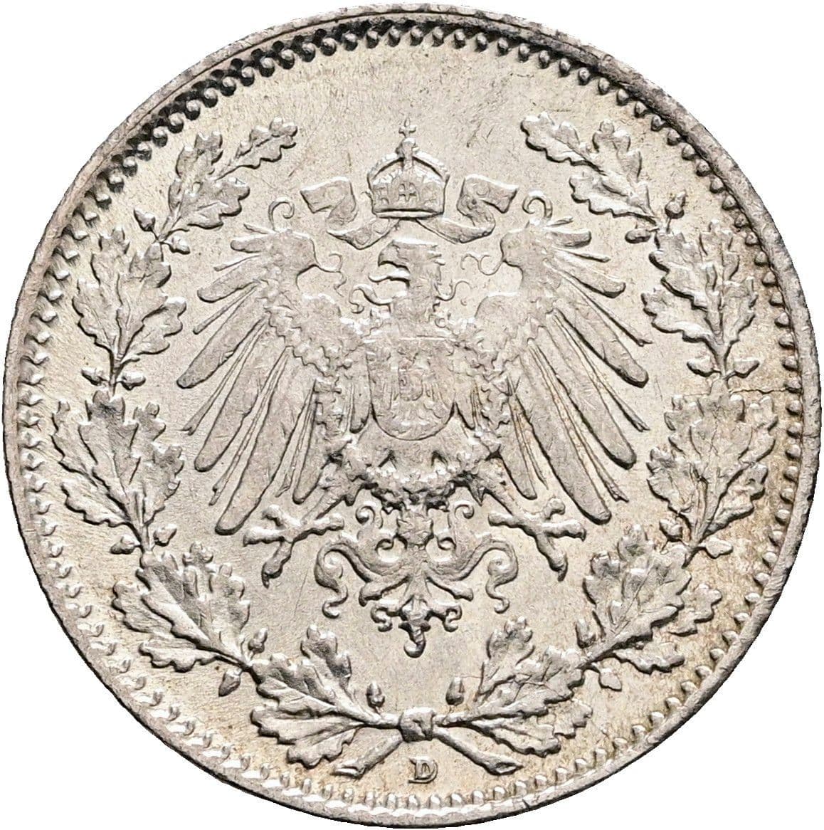 1/2 Mark 1916 D – Rückseite