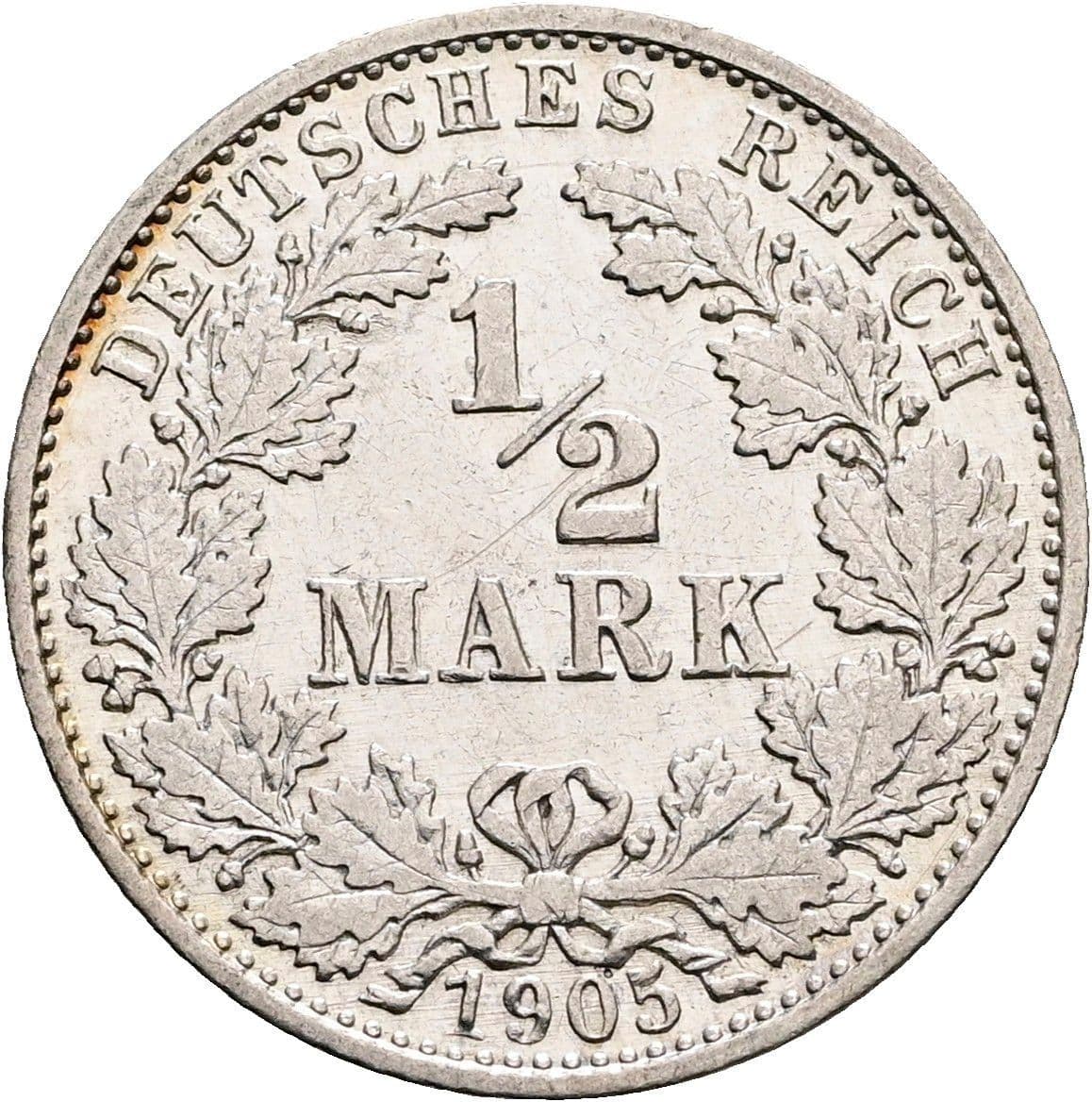 1/2 Mark 1905 G – Vorderseite