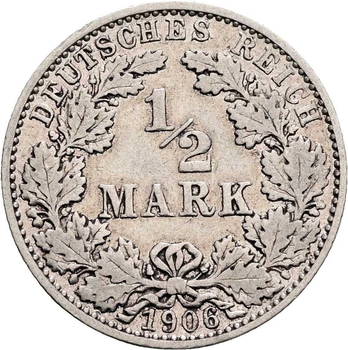 1/2 Mark 1906 E – Vorderseite